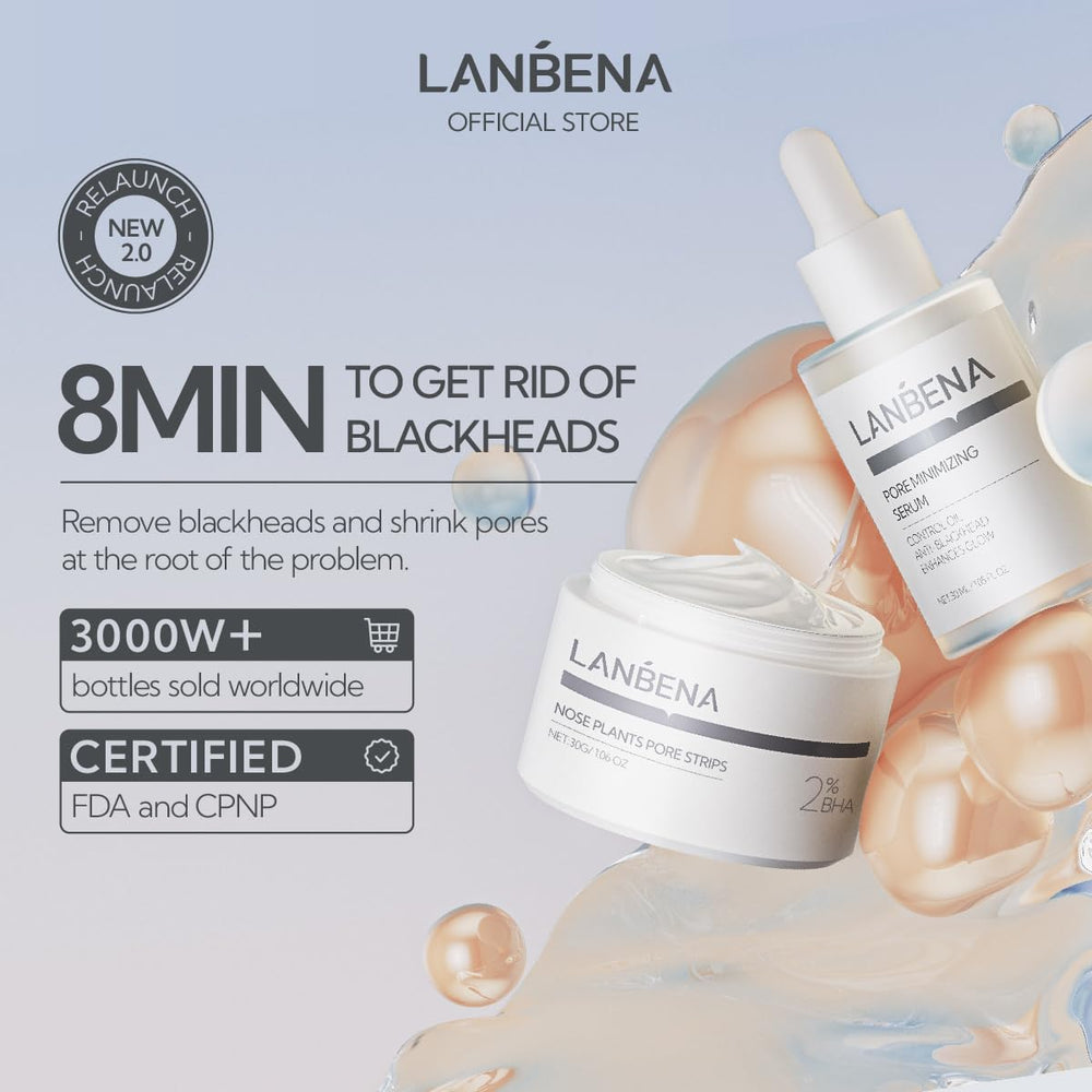 LANBENA pore strips 30g targeting nose pores with a clear, clean feel