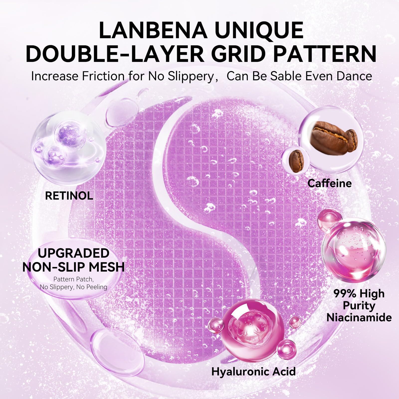 LANBENA patches applied under eyes while multitasking to target fine lines.