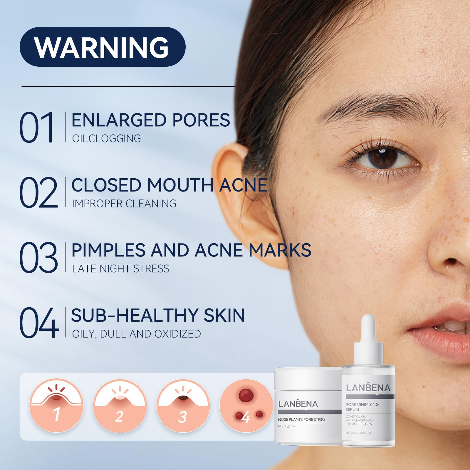 LANBENA soft nose brush reaches every corner for precise application