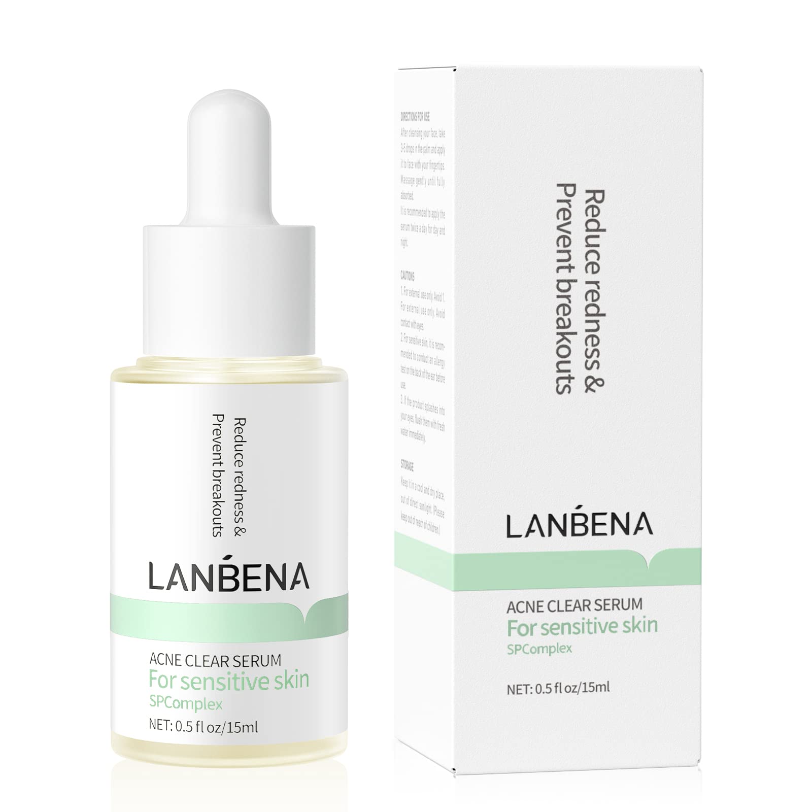 LANBENA ten-percent salicylic acid serum bottle demonstrates acne care and exfoliation.