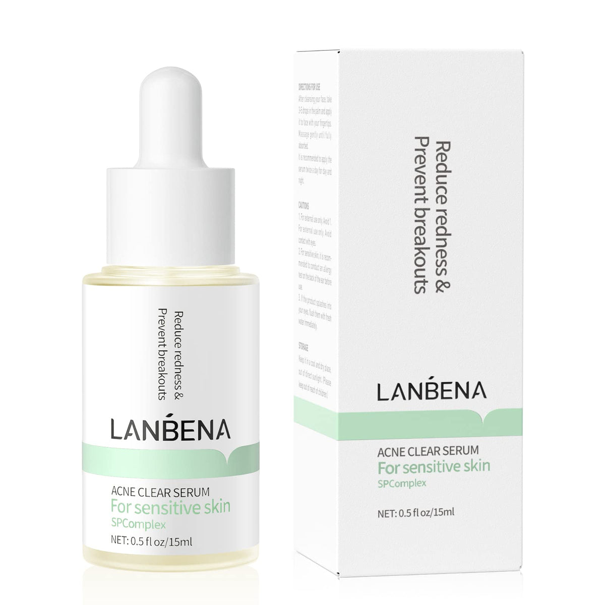 LANBENA ten-percent salicylic acid serum bottle demonstrates acne care and exfoliation.