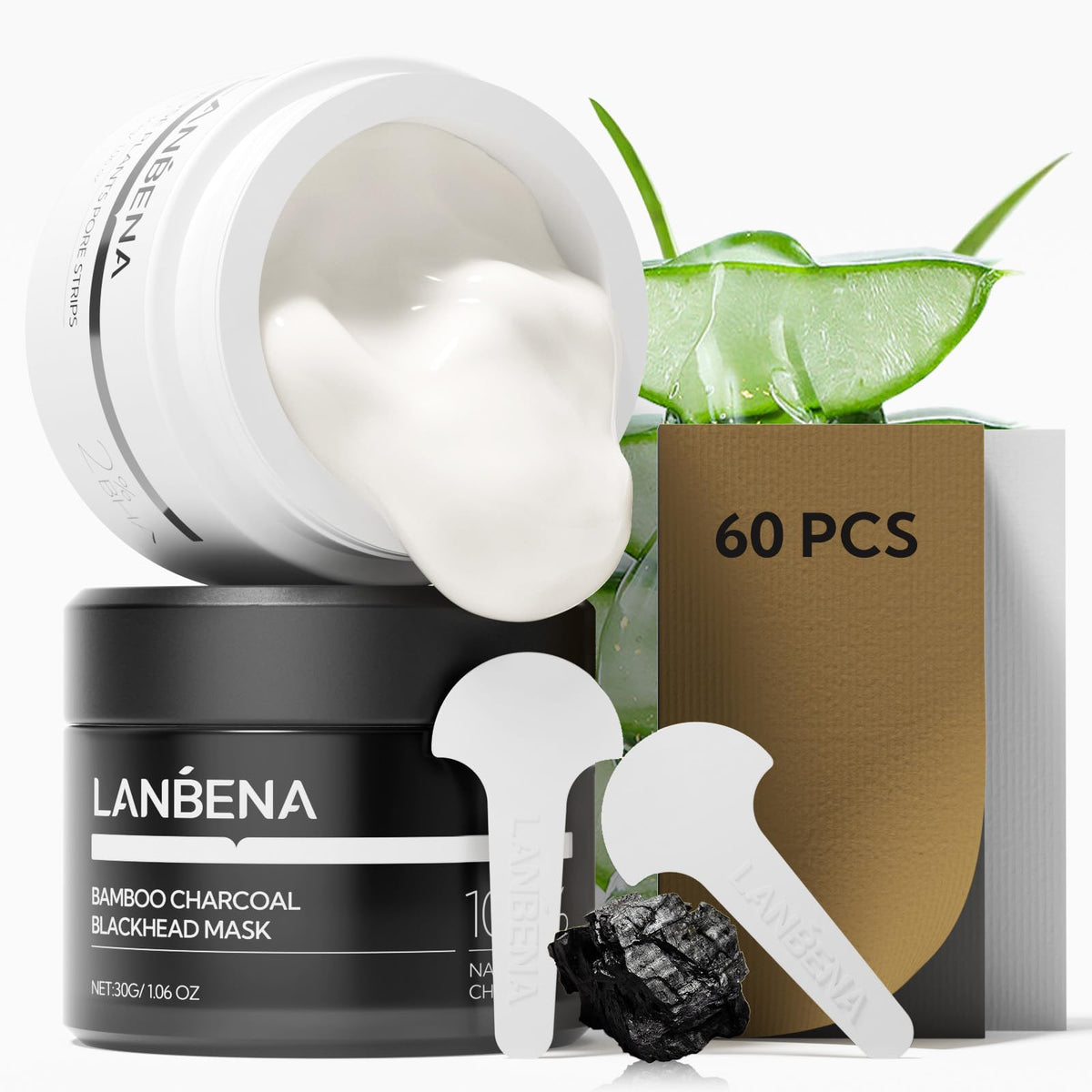 LANBENA upgraded blackhead mask packaging shows the complete kit for deep cleansing routines