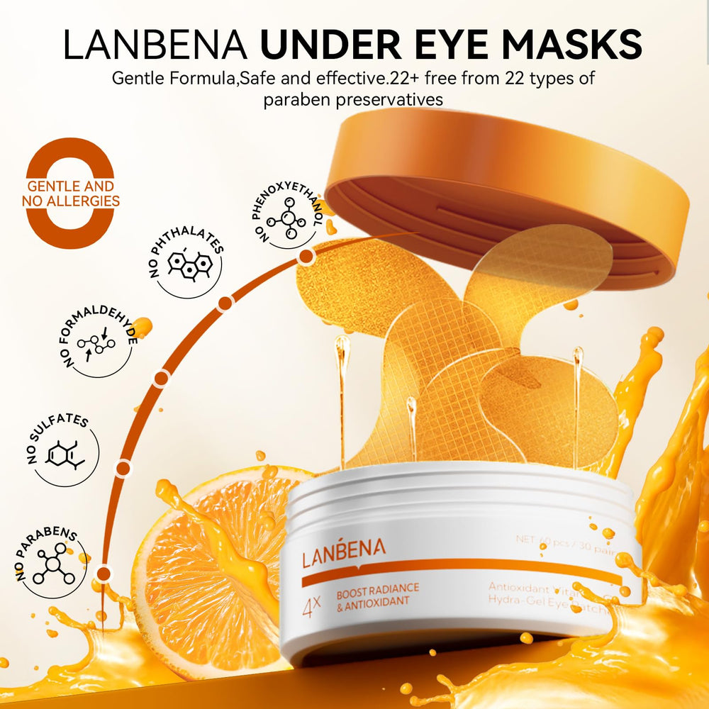 Nighttime soothing use of LANBENA eye patches for calm skin
