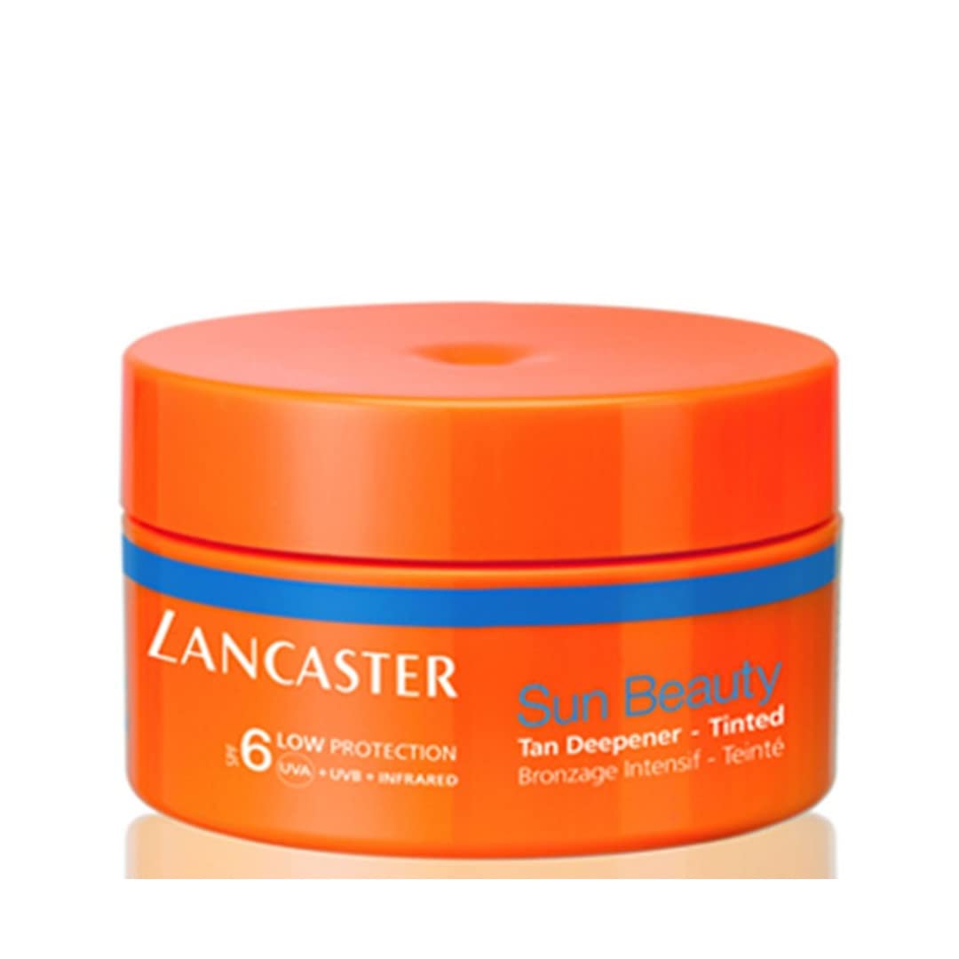 Lancaster Sun Beauty Tan Deepener SPF 6 bottle with pump delivers instant glow and hydration.
