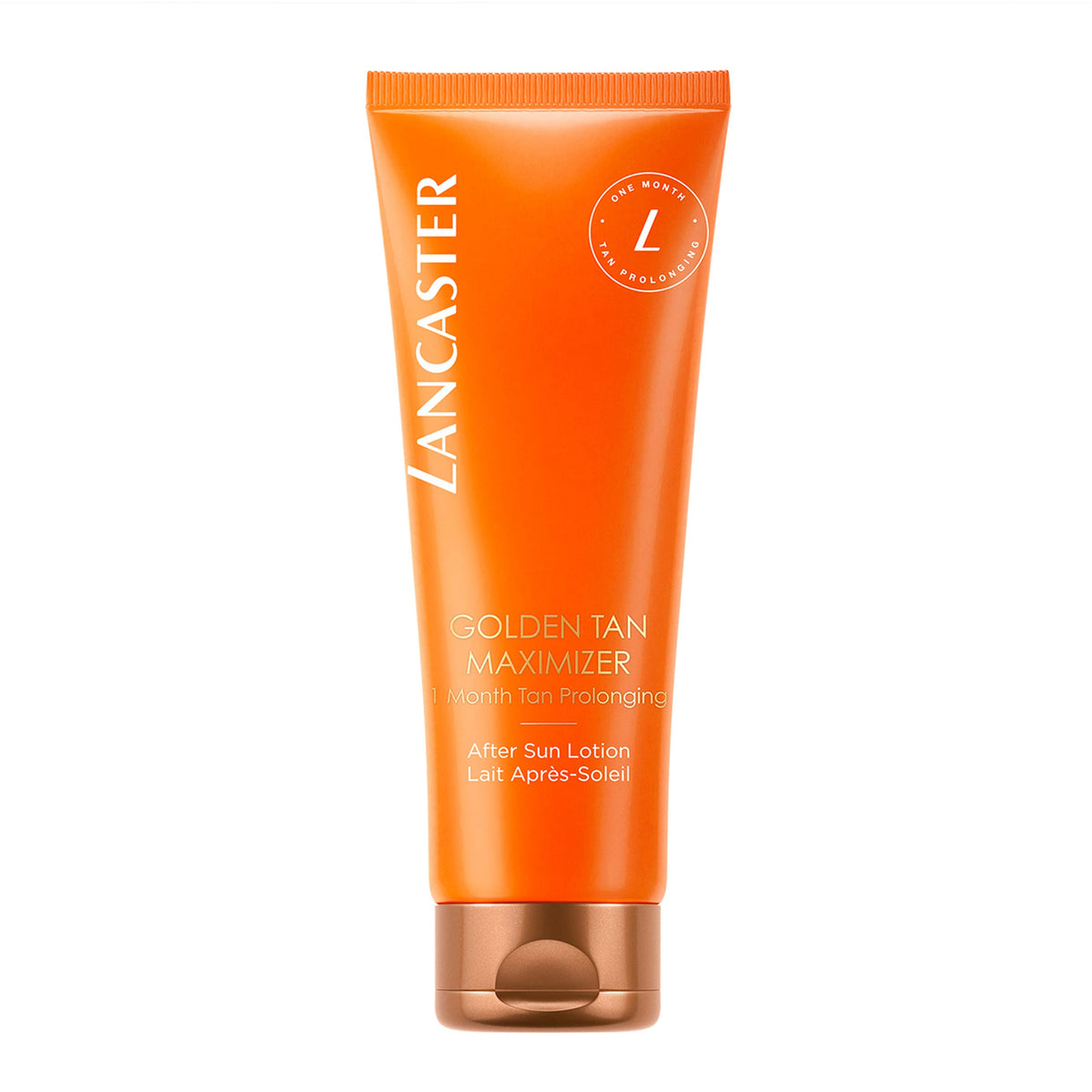 Lancaster Tan Maximizer After Sun bottle front view for post-sun hydration
