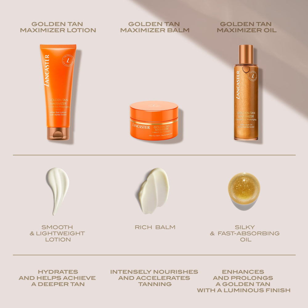 Lancaster Tan Maximizer After Sun product with travel-friendly dimensions