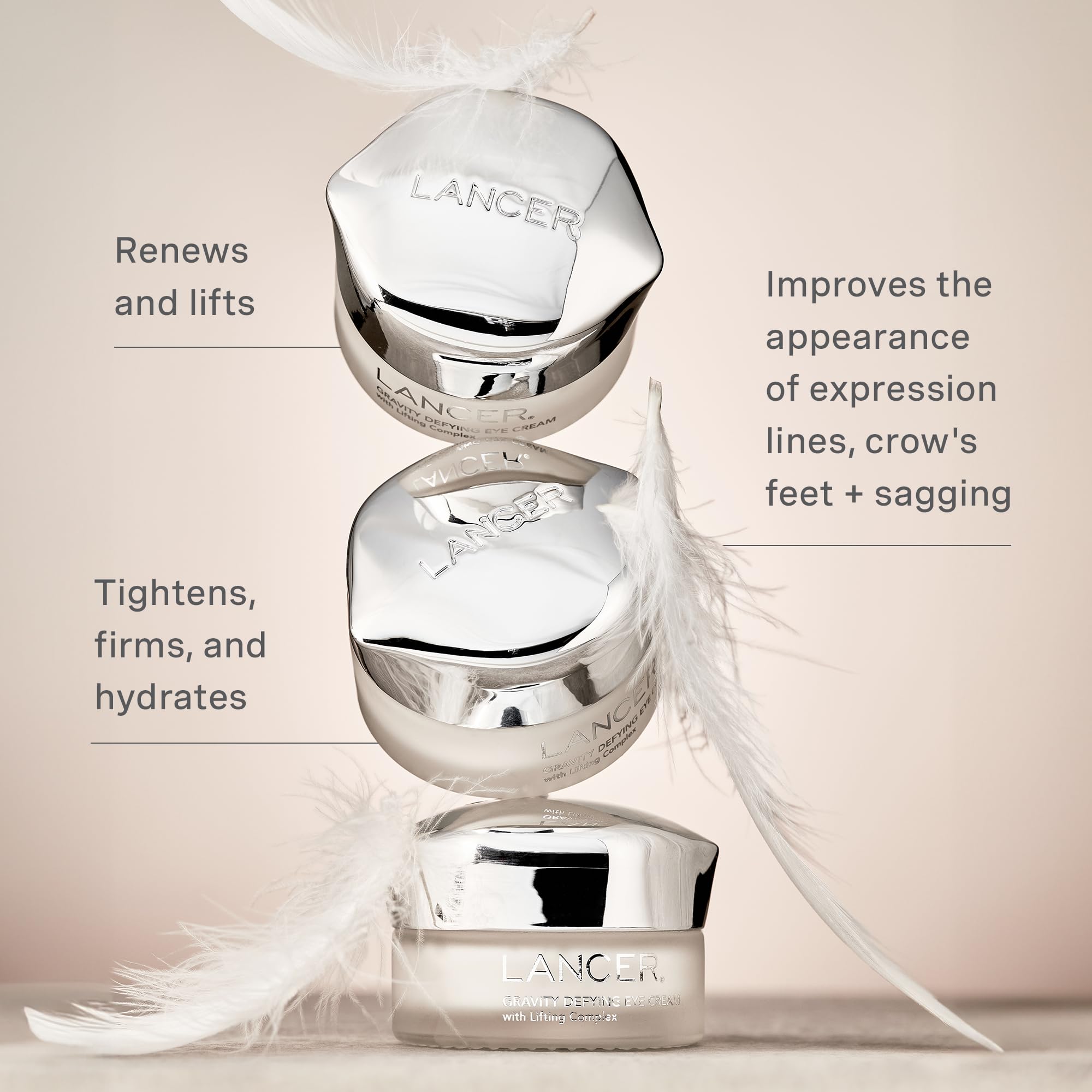Packaging box of Lancer Gravity Defying Eye Cream on display