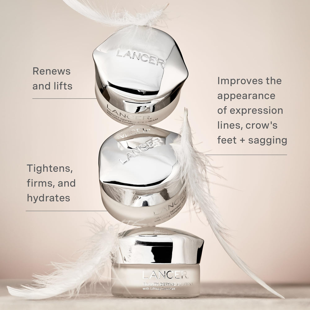 Packaging box of Lancer Gravity Defying Eye Cream on display