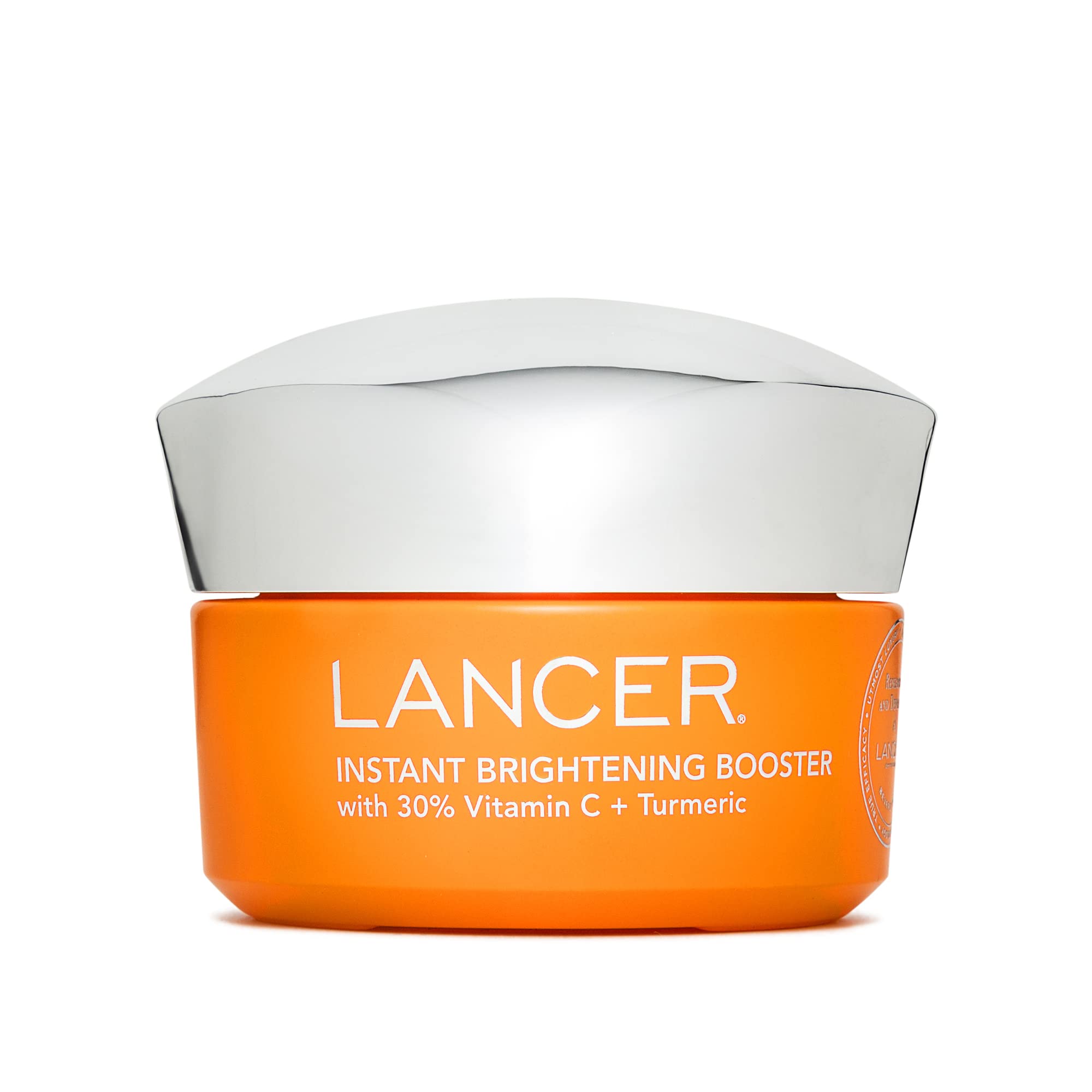 Lancer Instant Brightening Booster bottle close-up with premium packaging.