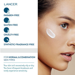 Lancer The Method: Nourish application on the face demonstrates quick absorption.