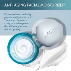 Lancer The Method Nourish bottle on a vanity, premium skincare packaging.