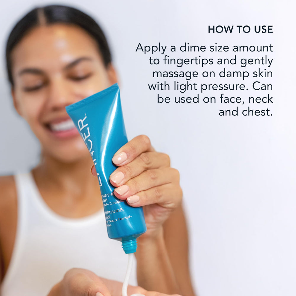 Applying The Method Polish to the face during a skincare routine