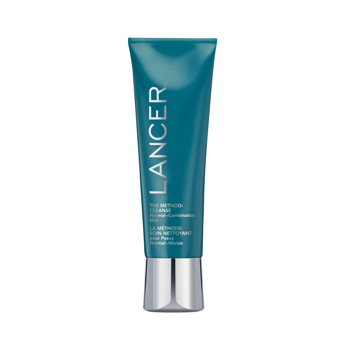 Lancer The Method Cleanse bottle pour showing a gentle daily cleansing action.