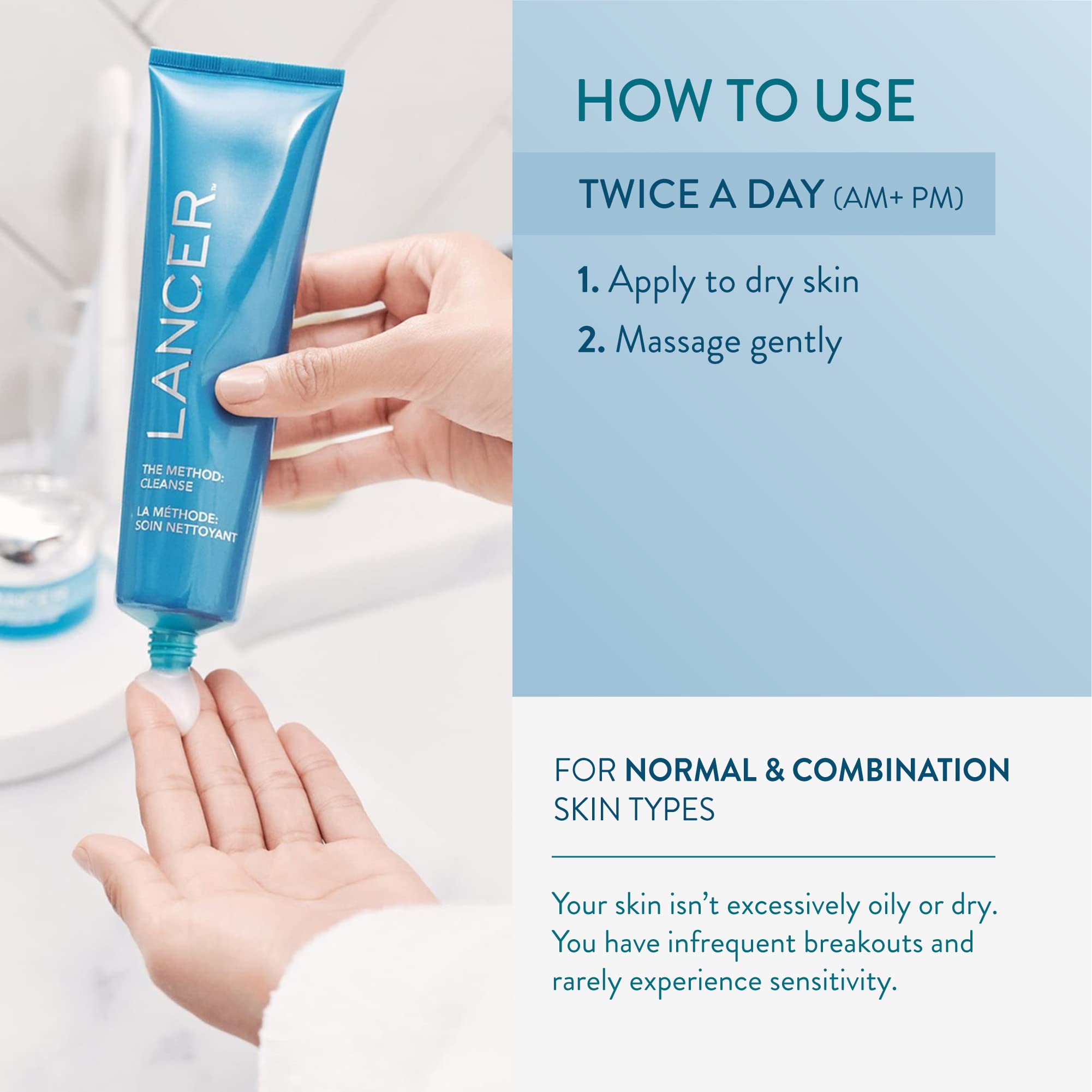 Lancer The Method Cleanse ritual steps image conveys an easy morning routine.