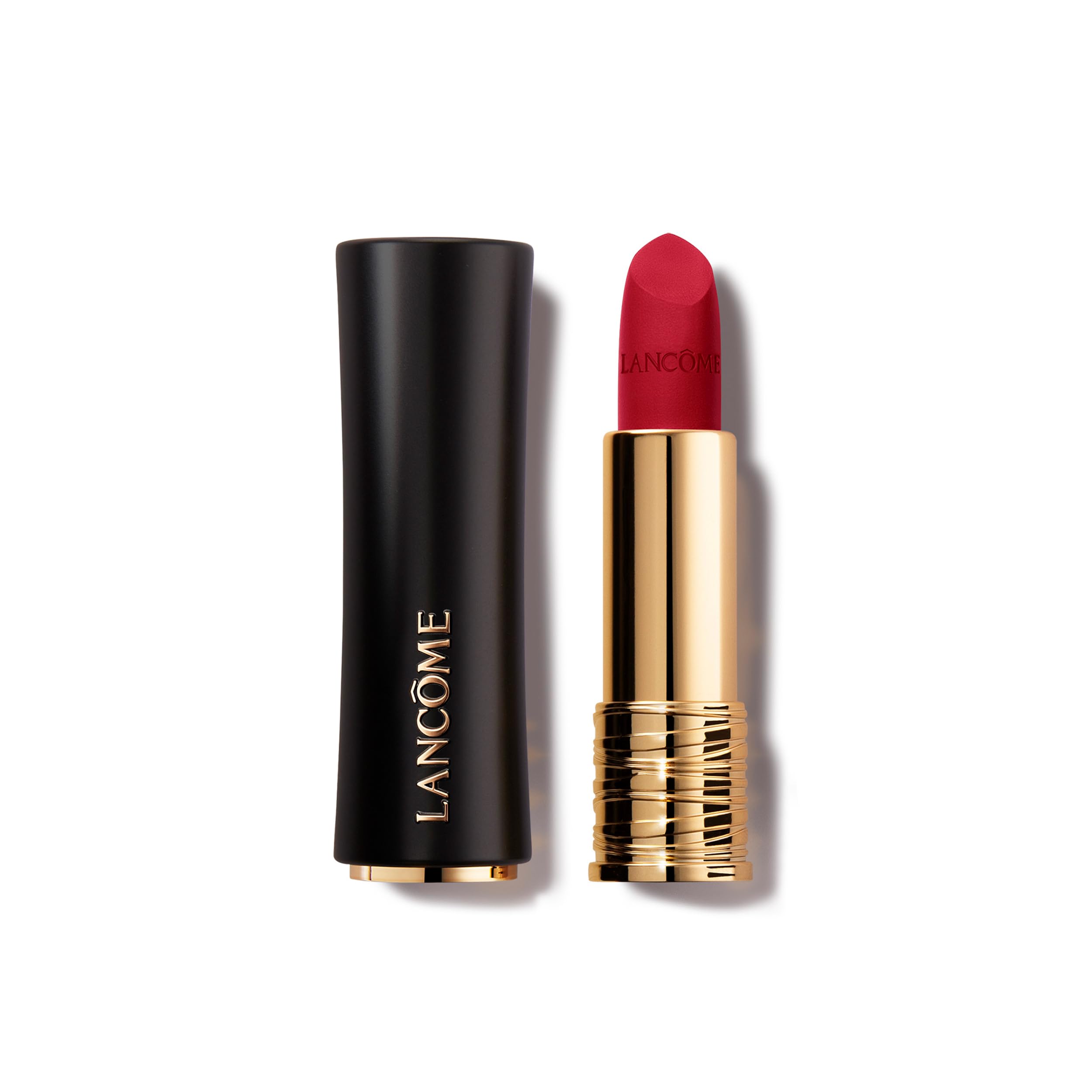Lancôme Absolu Drama Matte bullet close-up for precise lip definition and bold color.