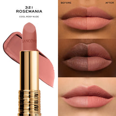 Lancôme L’Absolu Rouge Drama Matte petal-shaped bullet for precise application.