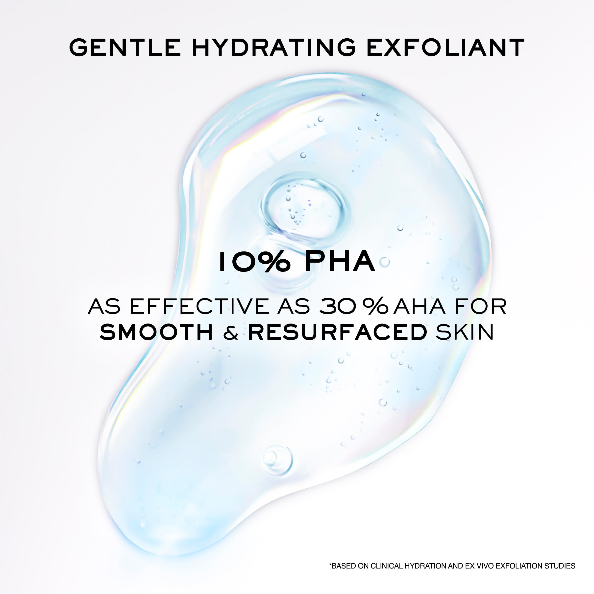 Lanc46me Clarifique ten-percent-pha visual emphasizes powerful yet comfortable brightening potential.