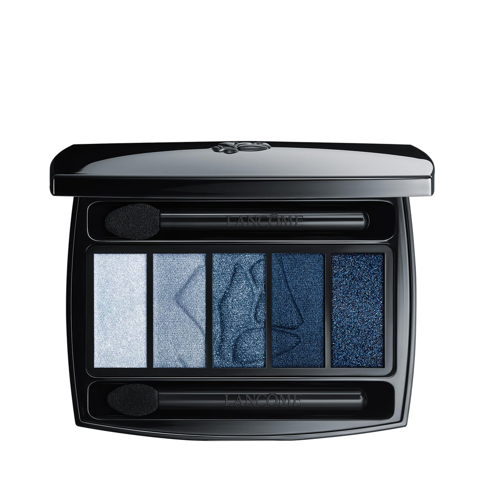 Lancôme Drama Hypnôse palette in Drama Denim shows five shades for versatile day-to-night looks.