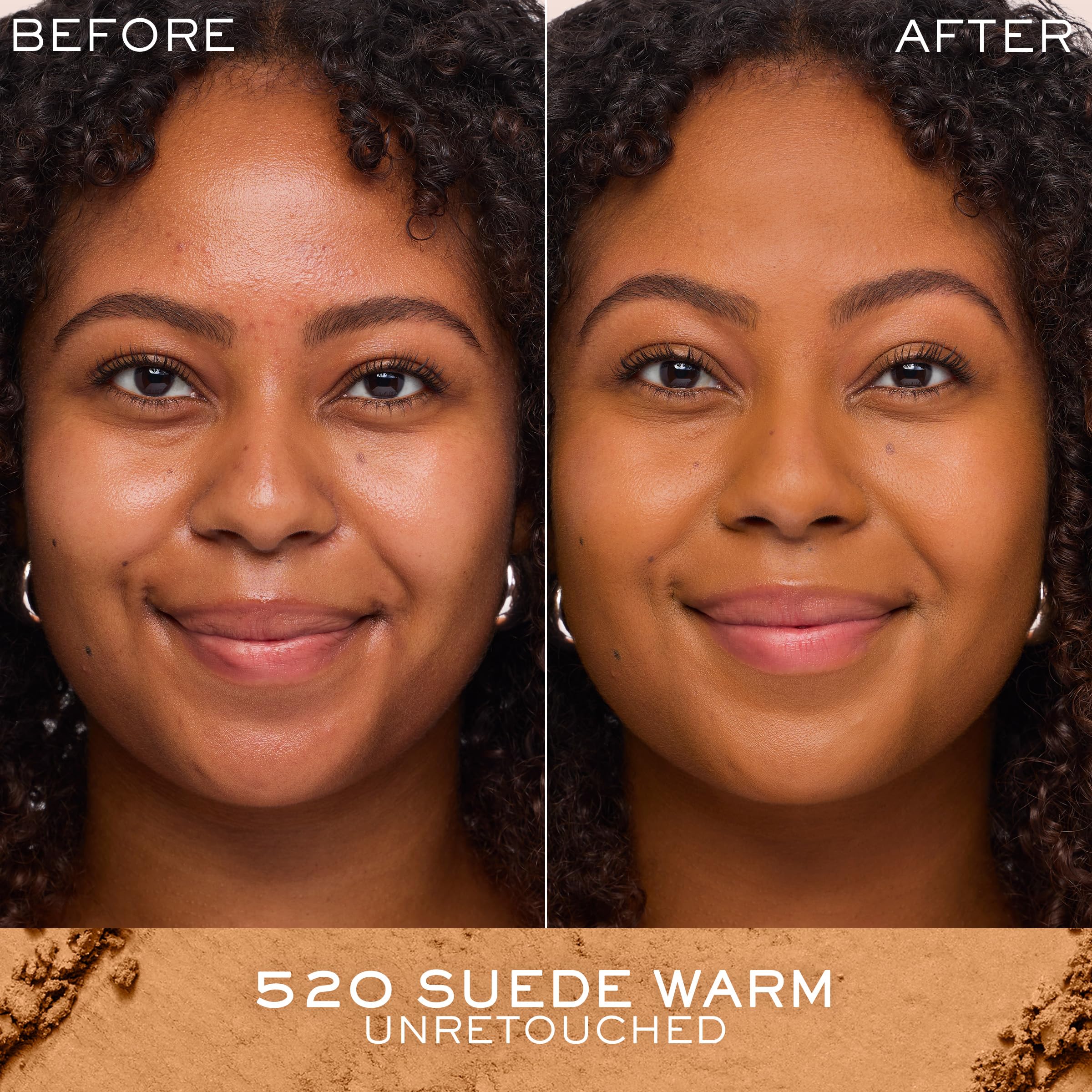 Lancôme Dual Finish wet-application swirl demonstrates buildable coverage when used damp.