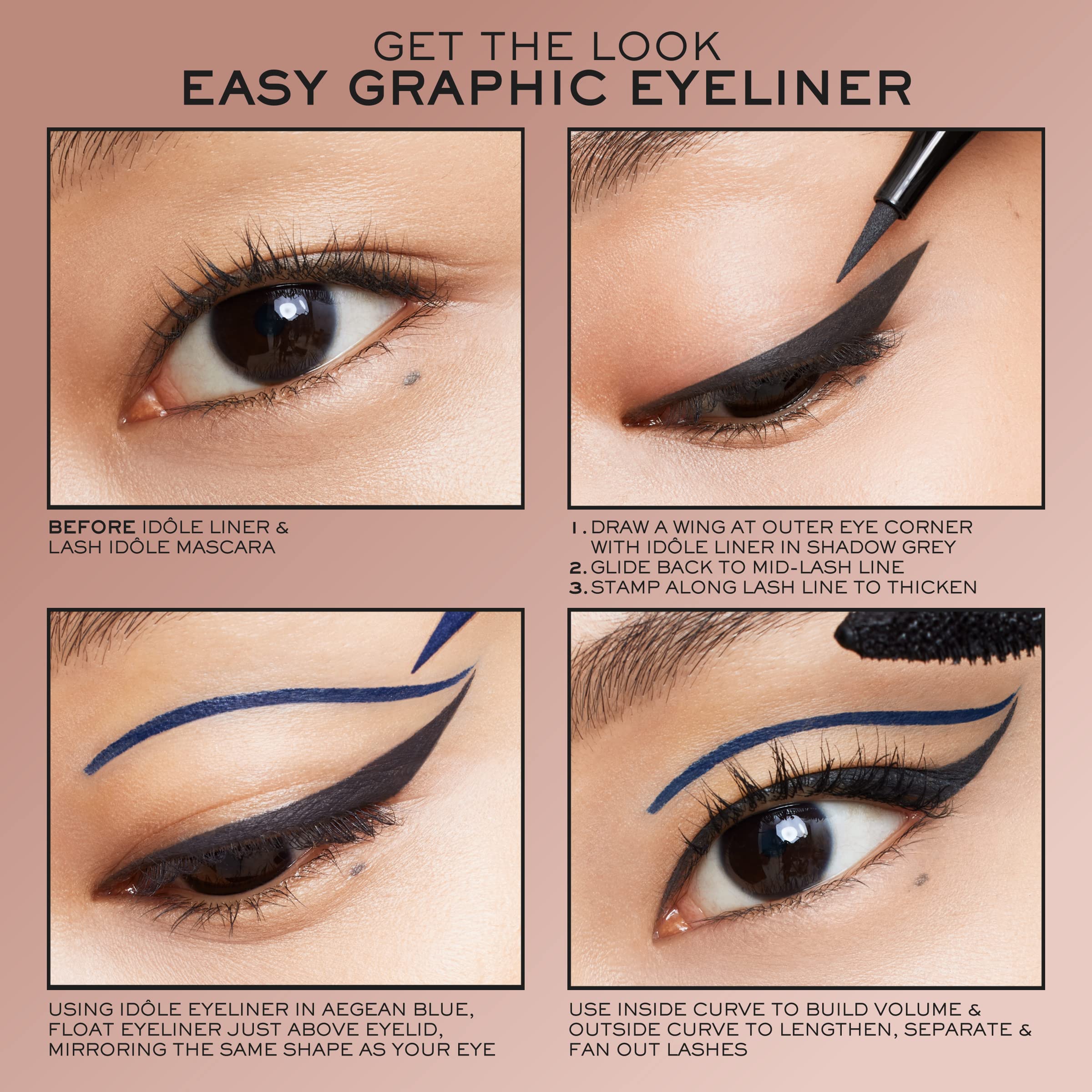 Lancôme Idôle Liner waterproof formula resists moisture while maintaining color.