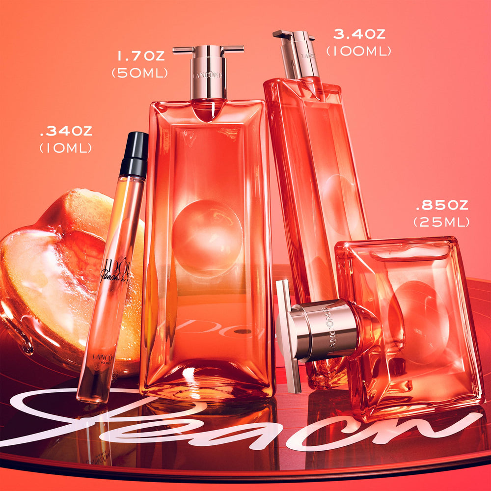 Lancôme Idôle Peach N Roses opening with red berries evokes energizing mood.