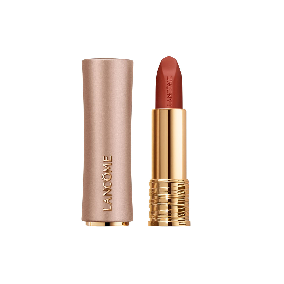 Lancôme Intimatte lipstick close-up on sleek compact design for a luxurious daily look