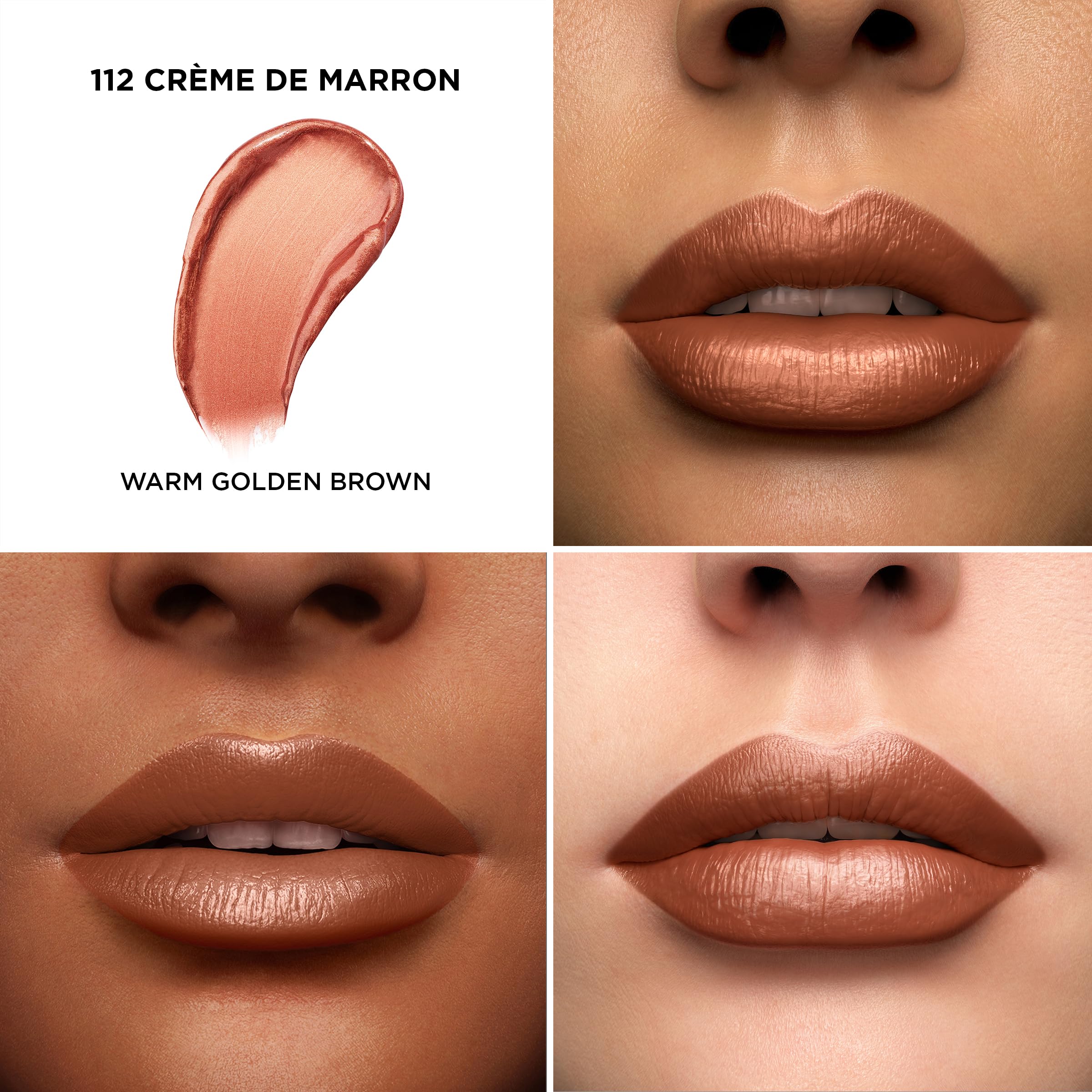 Lancôme L'Absolu Rouge swatches on arm show warm brown versatility