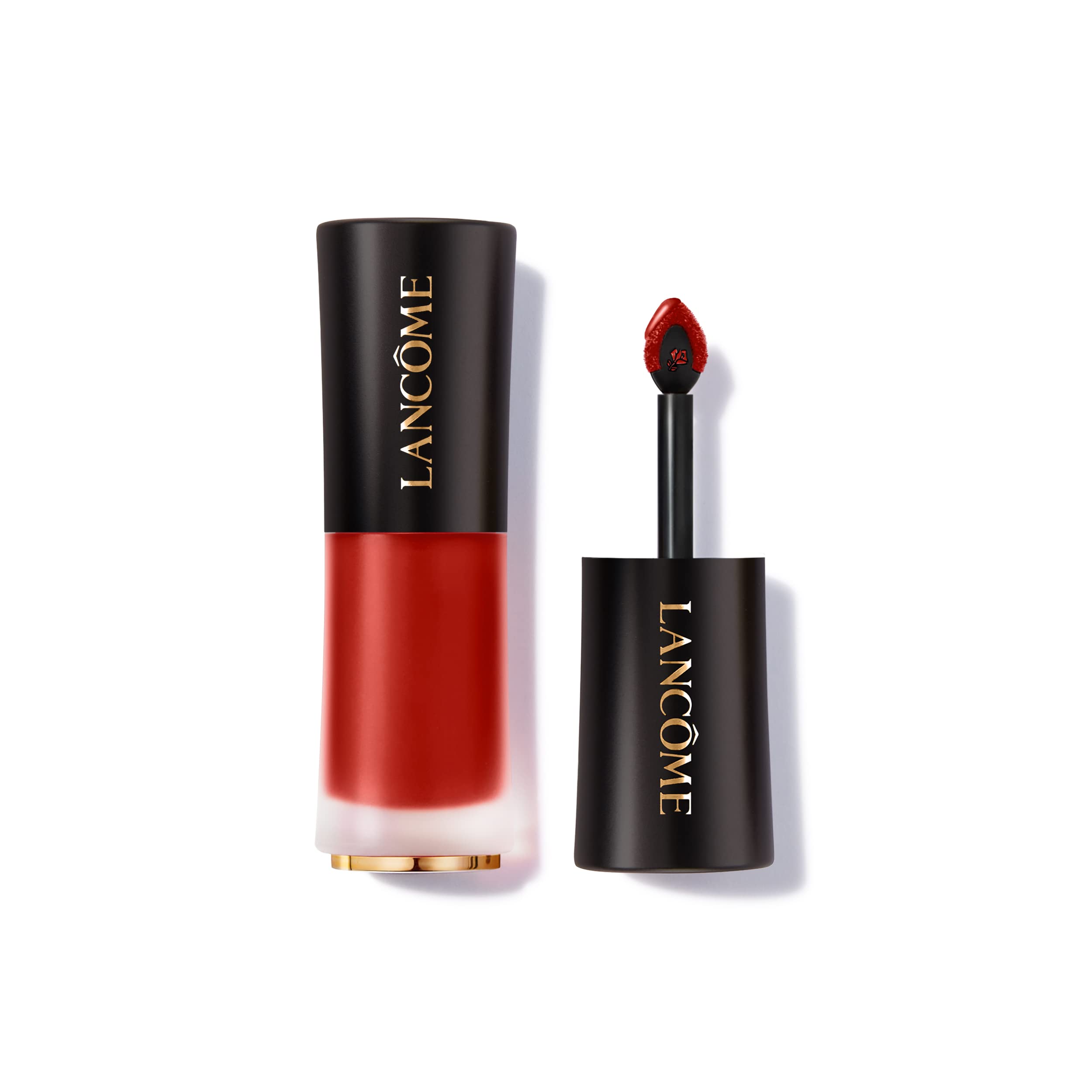 Lancôme L'Absolu Rouge Drama Ink applicator close-up for precise color placement.