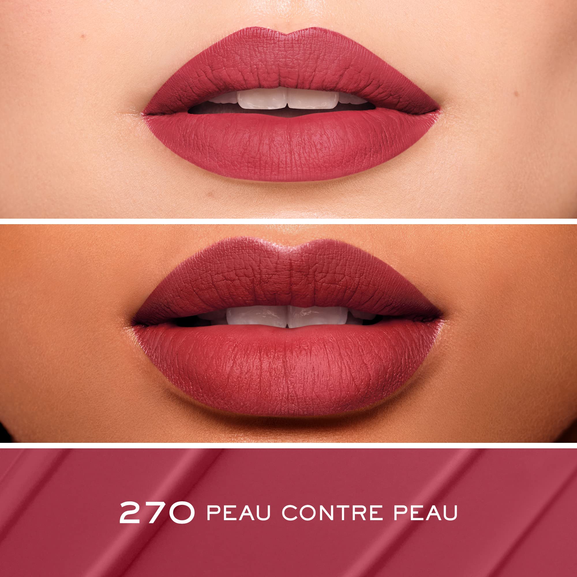 Lancôme Drama Ink applied on lips for bold color with lightweight feel.
