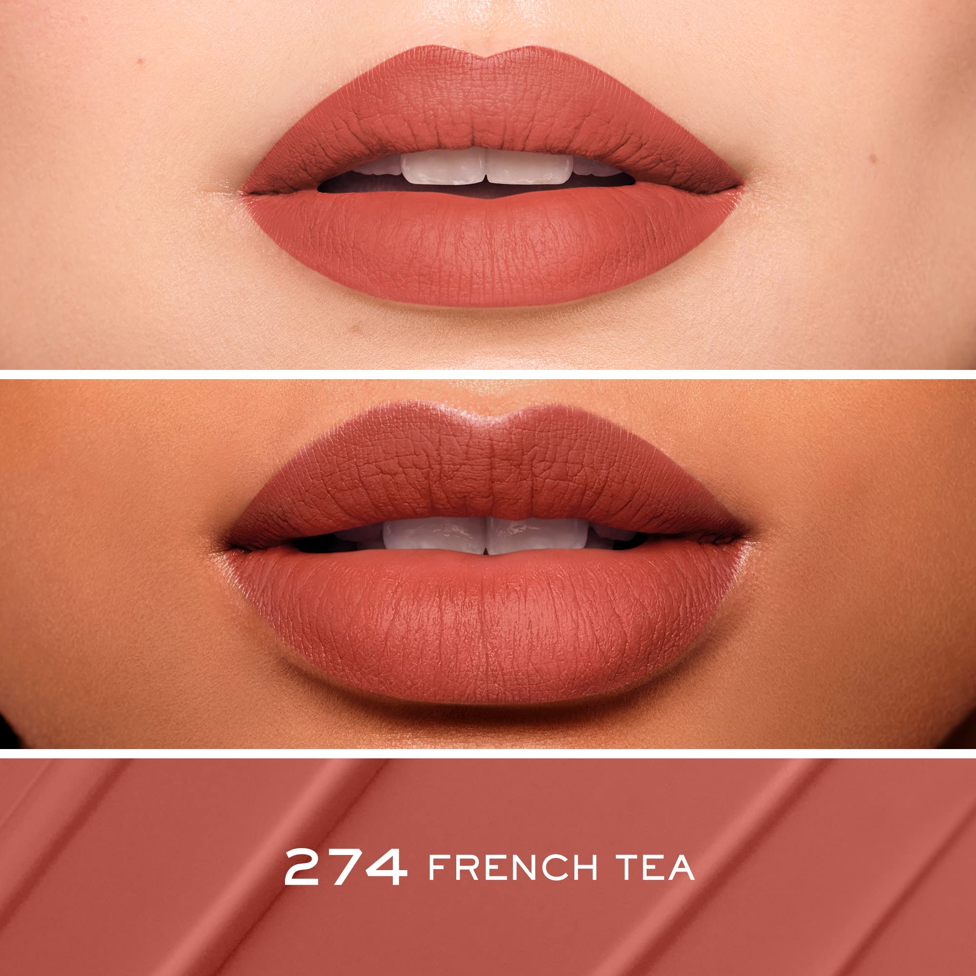 Lancôme Drama Ink swatches show rich pigment and semi-matte finish