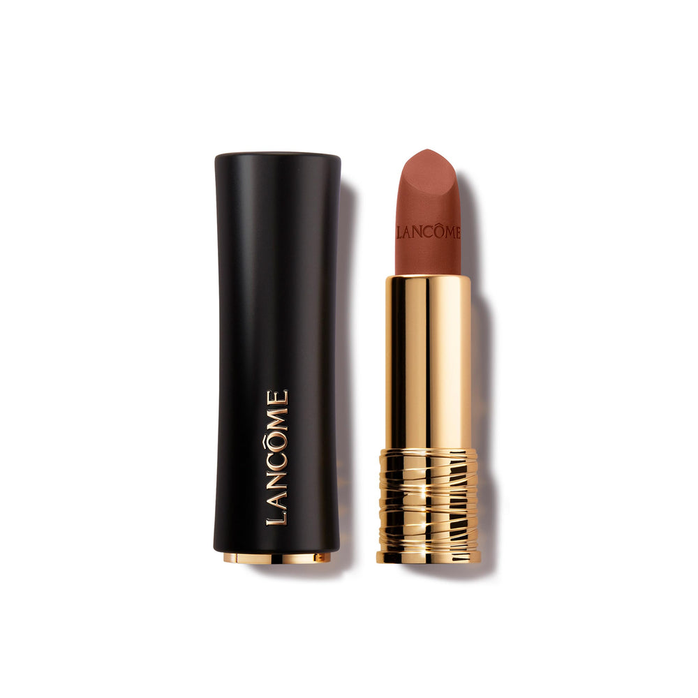 Lancôme L’Absolu Rouge Drama Matte bullet application shows precise lip definition.