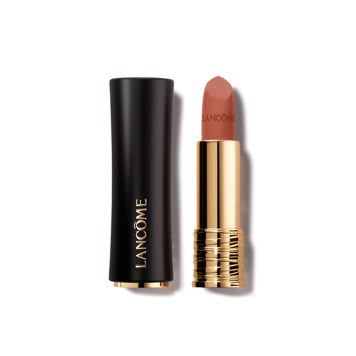 Lancôme L’Absolu Rouge Drama Matte bullet close-up shows precise definition and intense color.