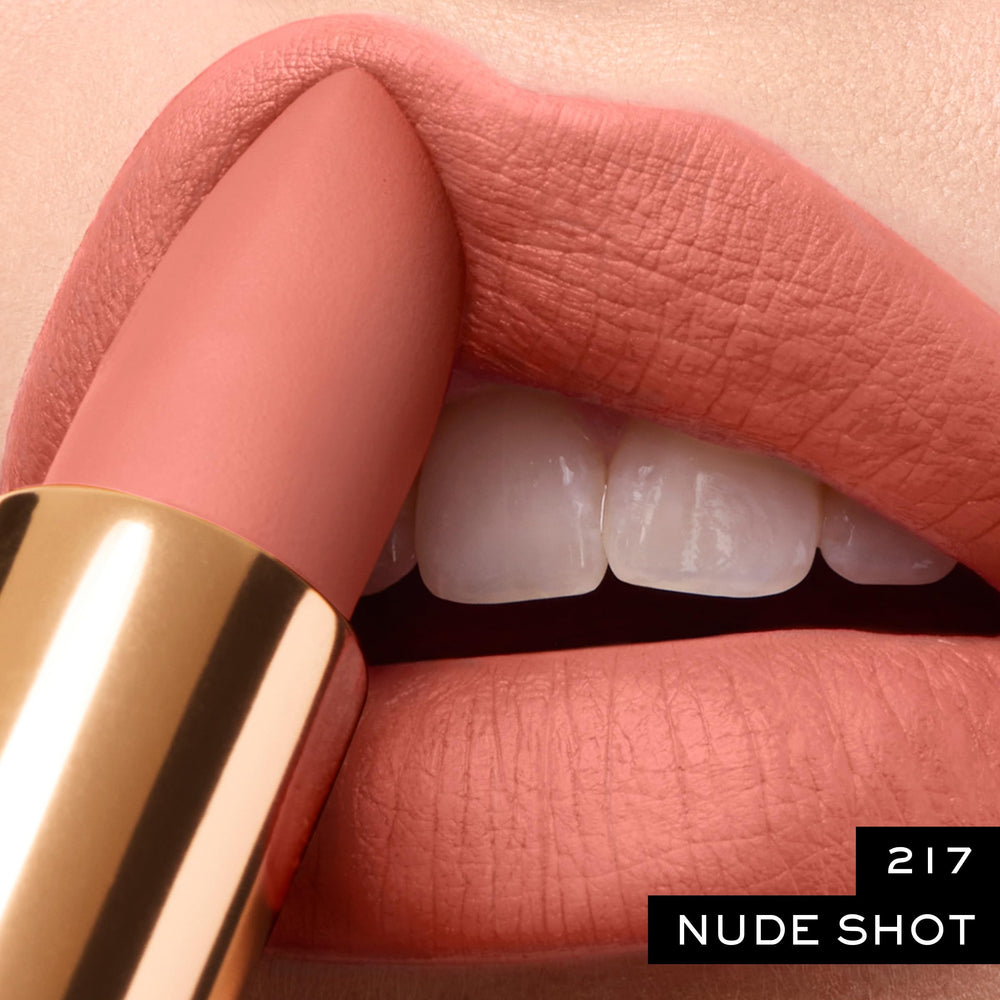 On-lip shot shows smooth, hydrated, matte color