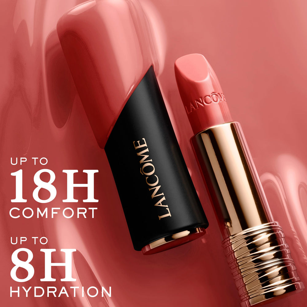Lancôme L'Absolu Rouge long-lasting color demonstration.