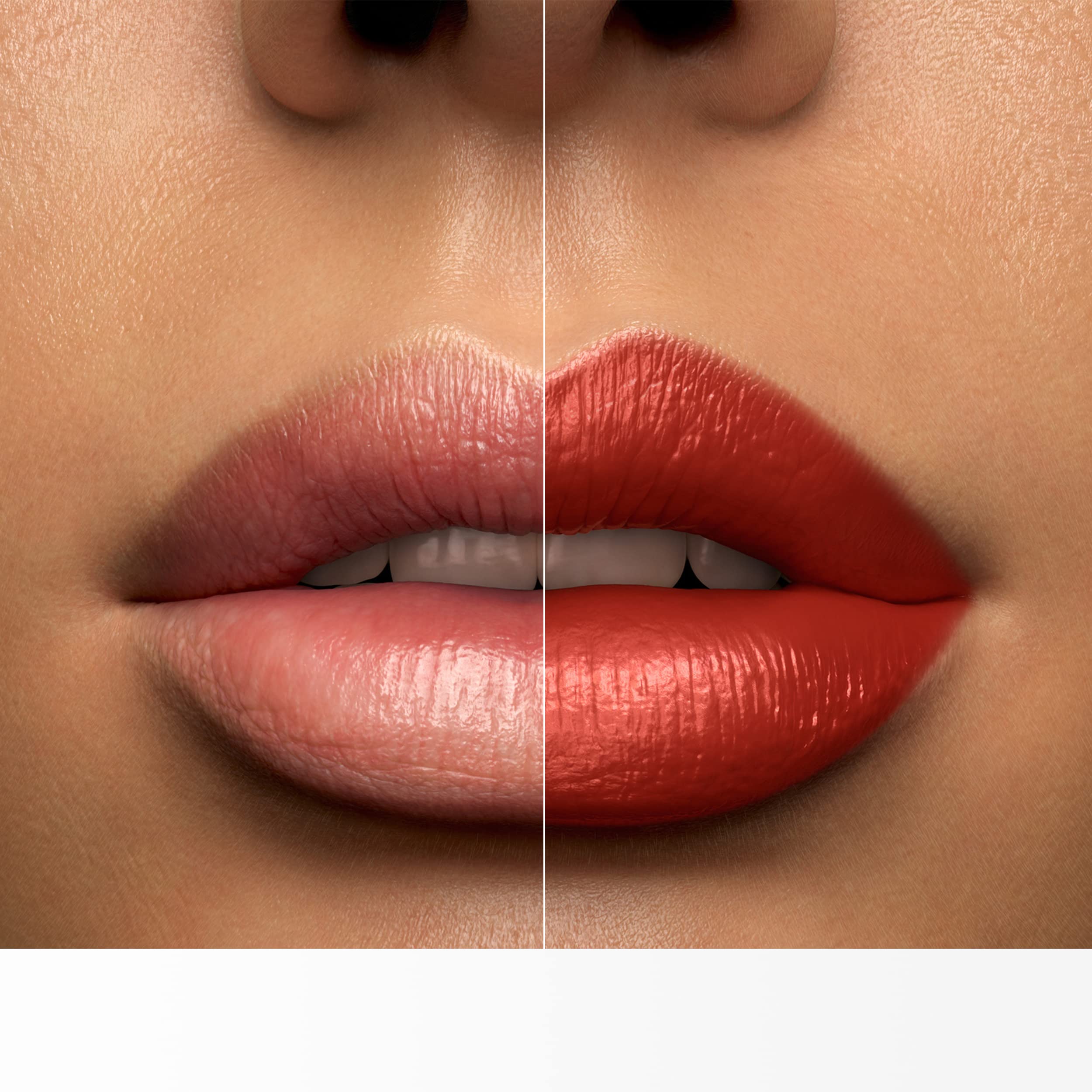 Lancôme L'Absolu Rouge swatch demonstrates smudge-resistant color staying power.