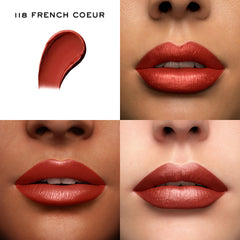 Lancôme L'Absolu Rouge swatch 02 highlights creamy texture and shine.