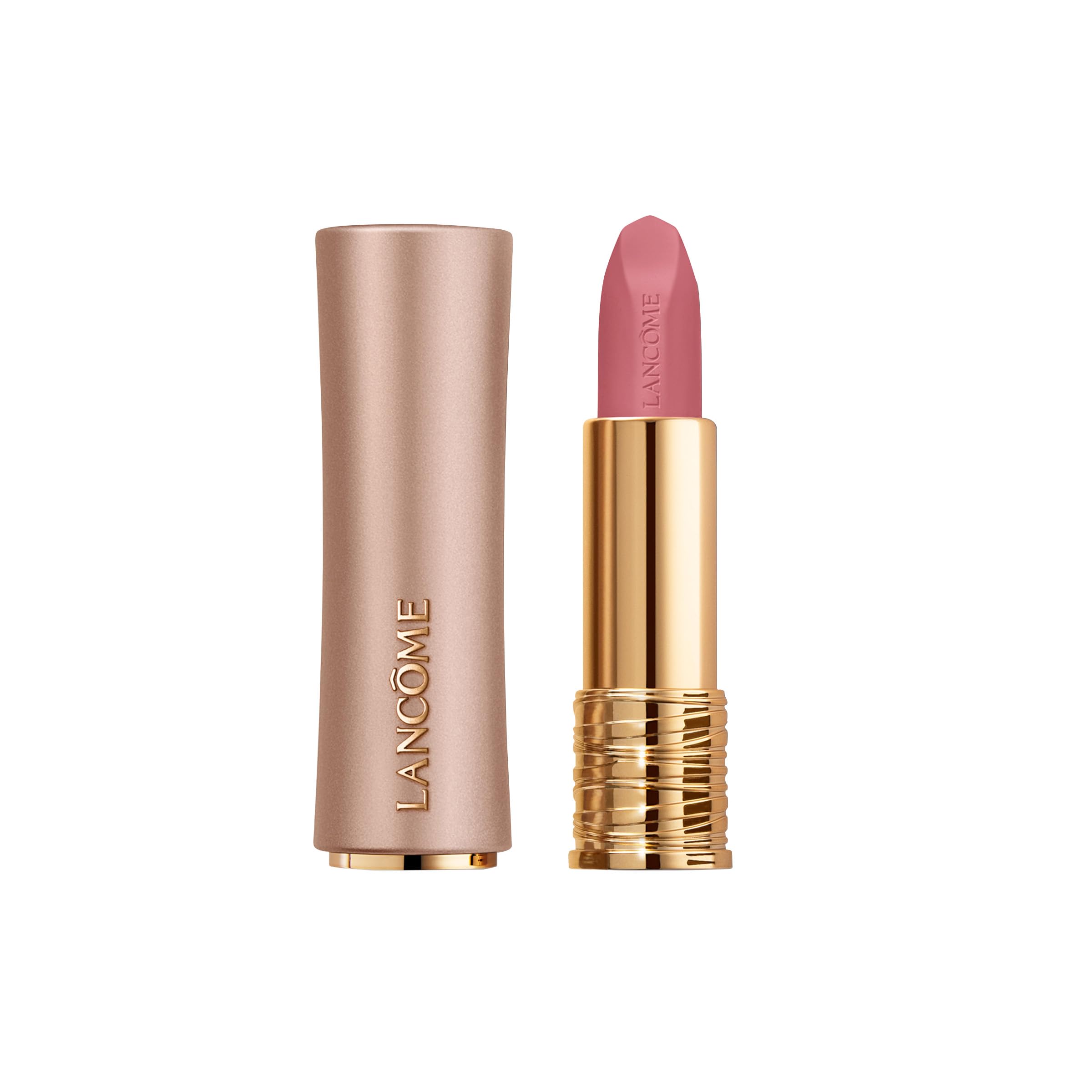 Lancôme L'Absolu Rouge Intimatte bullet swatch for precise lip color