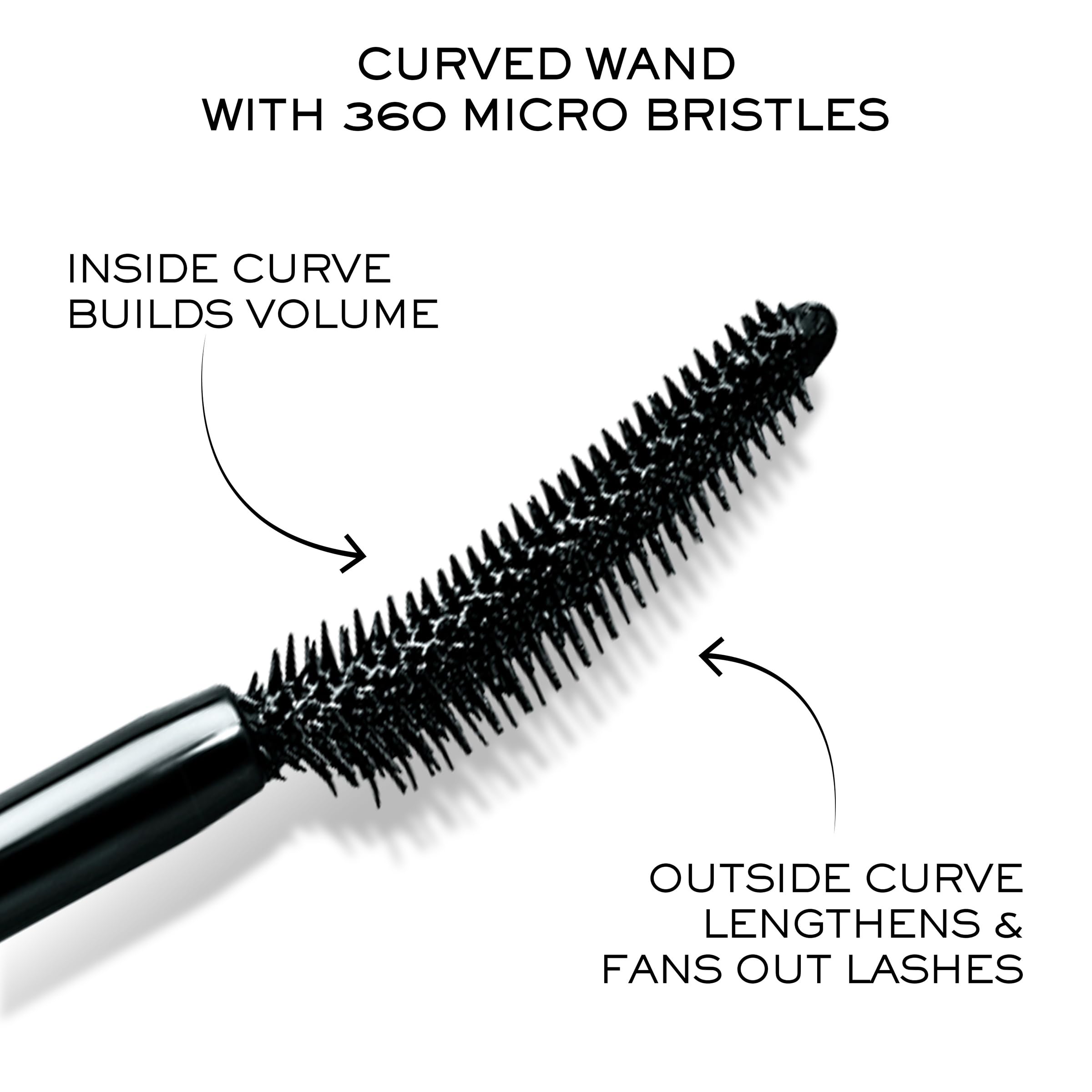 Lancôme Lash Idôle mascara brush close-up showing separation