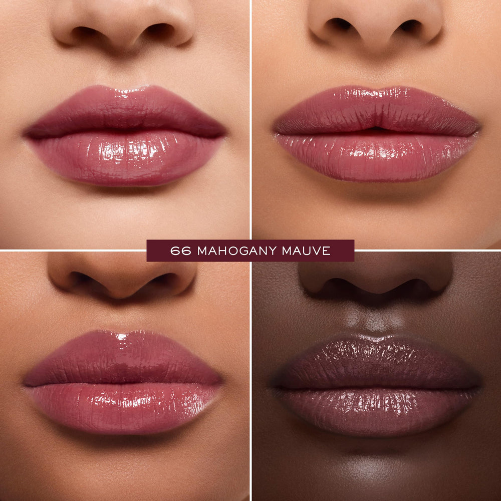 Lancôme Lip Idôle Butterglow demonstrates 24H hydration and shine.