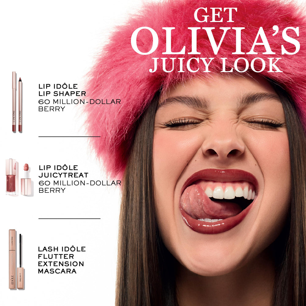 Lancome JuicyTreat shown with Lip Shaper for bold looks.