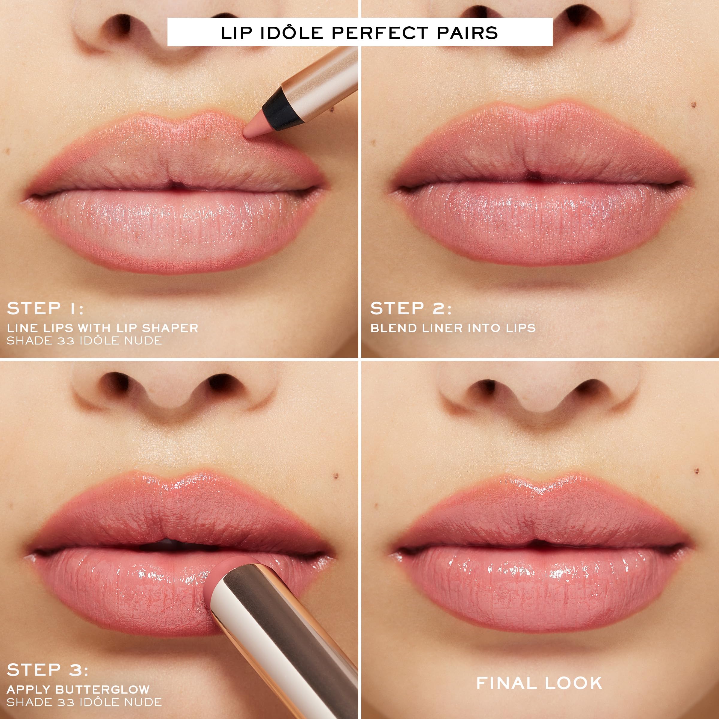 Lancôme Lip Idôle Lip Shaper Million-Dollar Berry paired with balm for hydration.