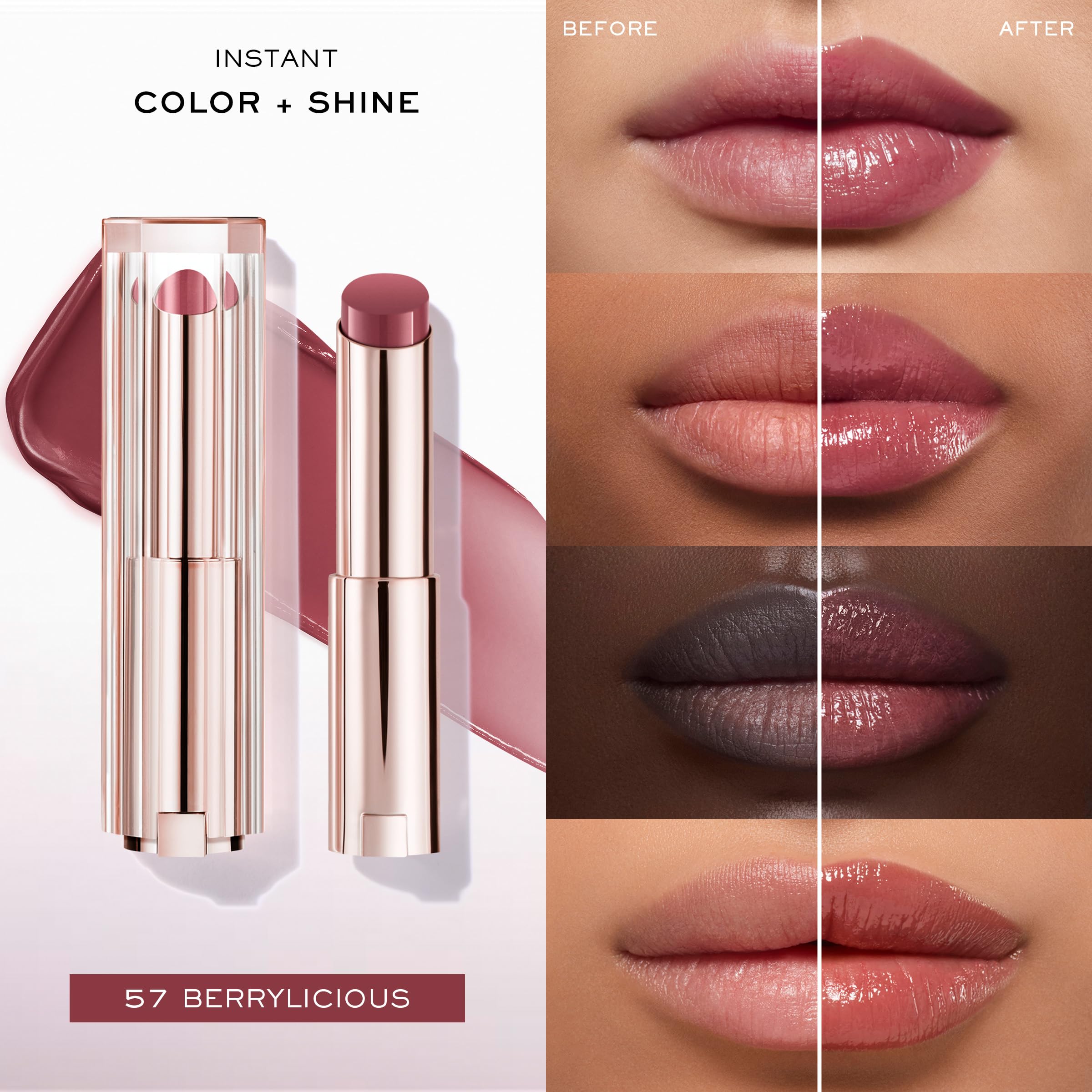 Lancôme Lip Idôle Butterglow texture close-up reveals silky, non-sticky finish