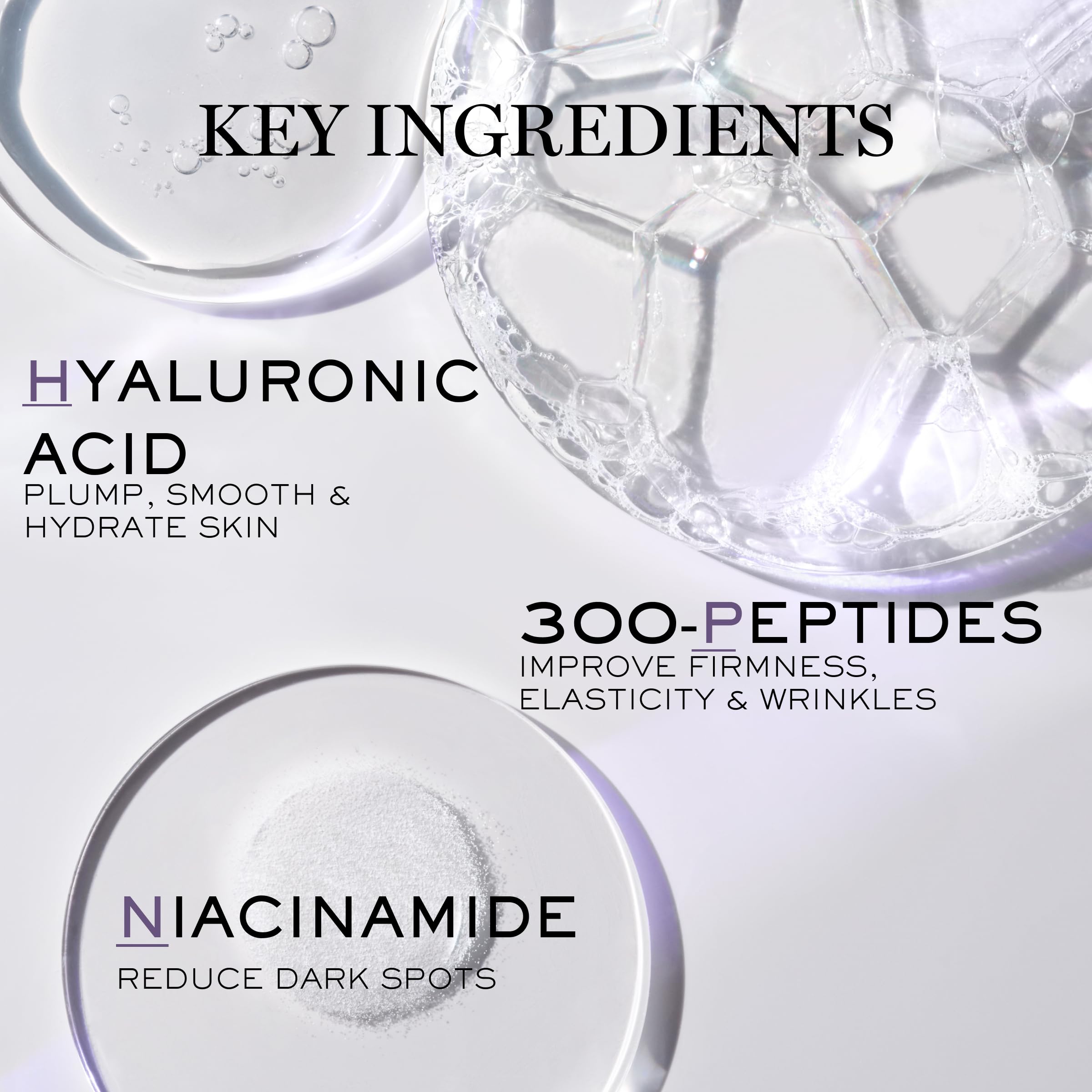 Lancôme Rénergie H.P.N. 300-Peptide jar label notes niacinamide for even tone.