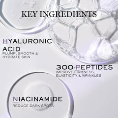Lancôme Rénergie H.P.N. 300-Peptide jar label notes niacinamide for even tone.