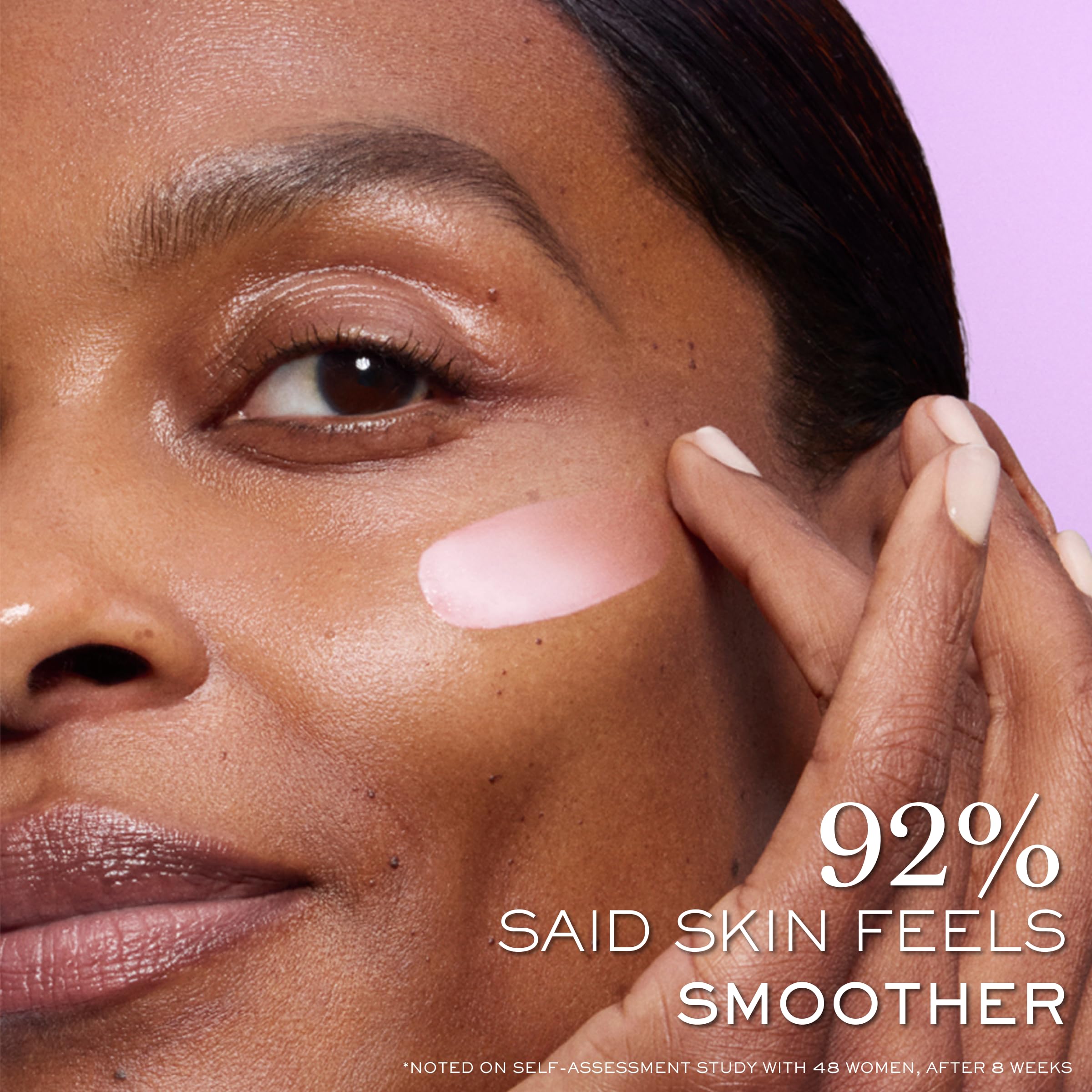 Swatch of Lancôme Rénergie Lift Night Cream showing creamy texture ready for application.