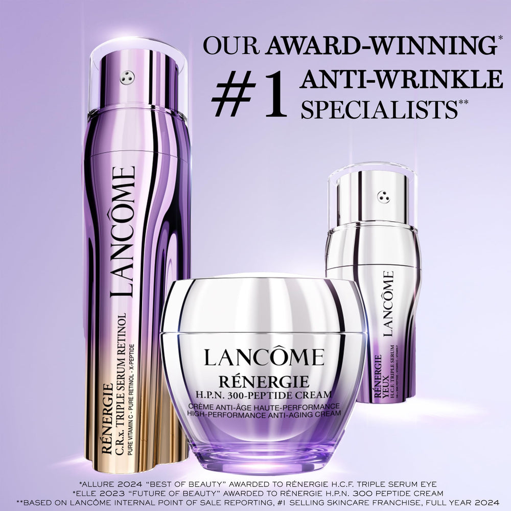 Lancôme Rénergie C.R.x peptide graphic emphasizes texture refinement.