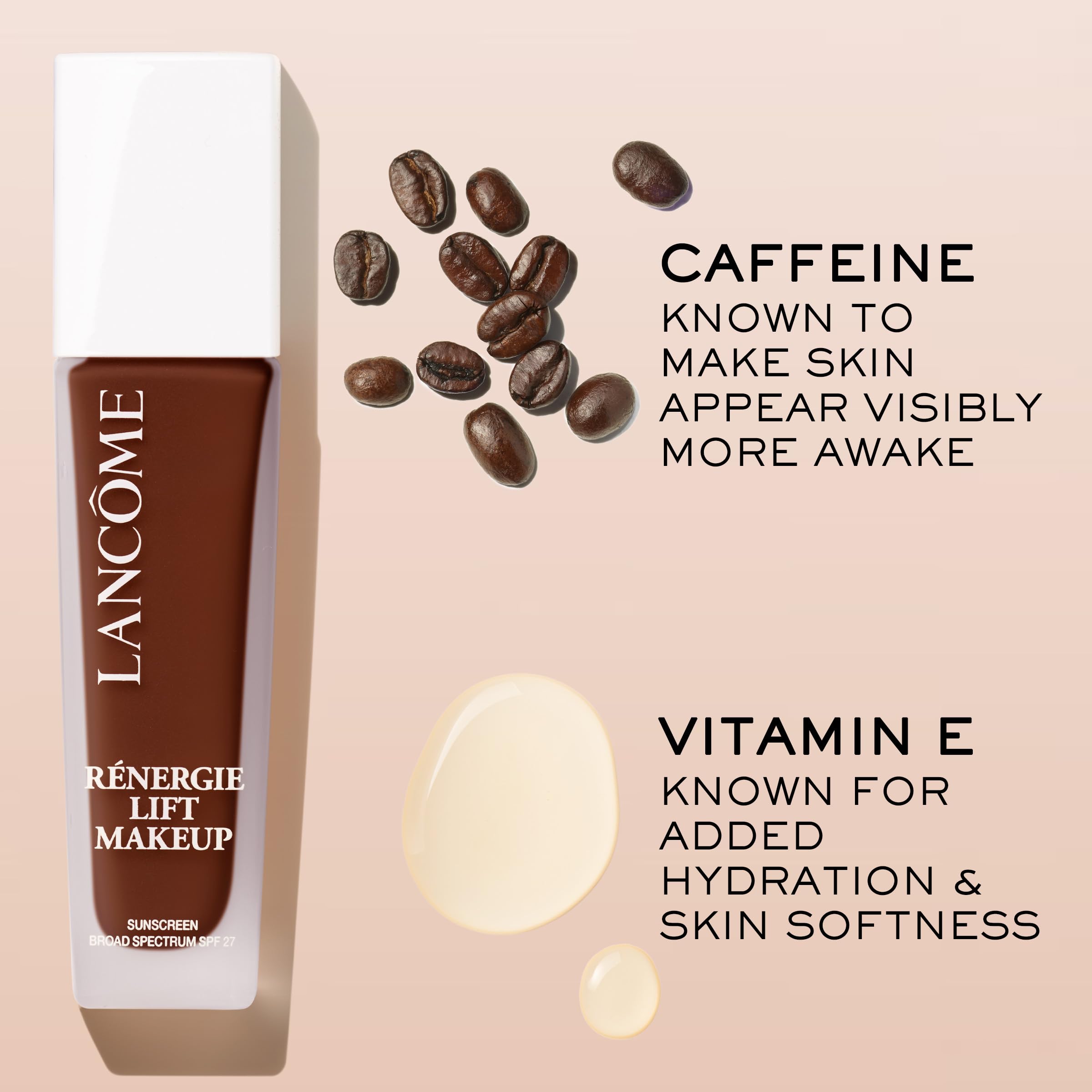 Lancome Renergie Lift Foundation dermatologist-tested formula suitable for all skin types.
