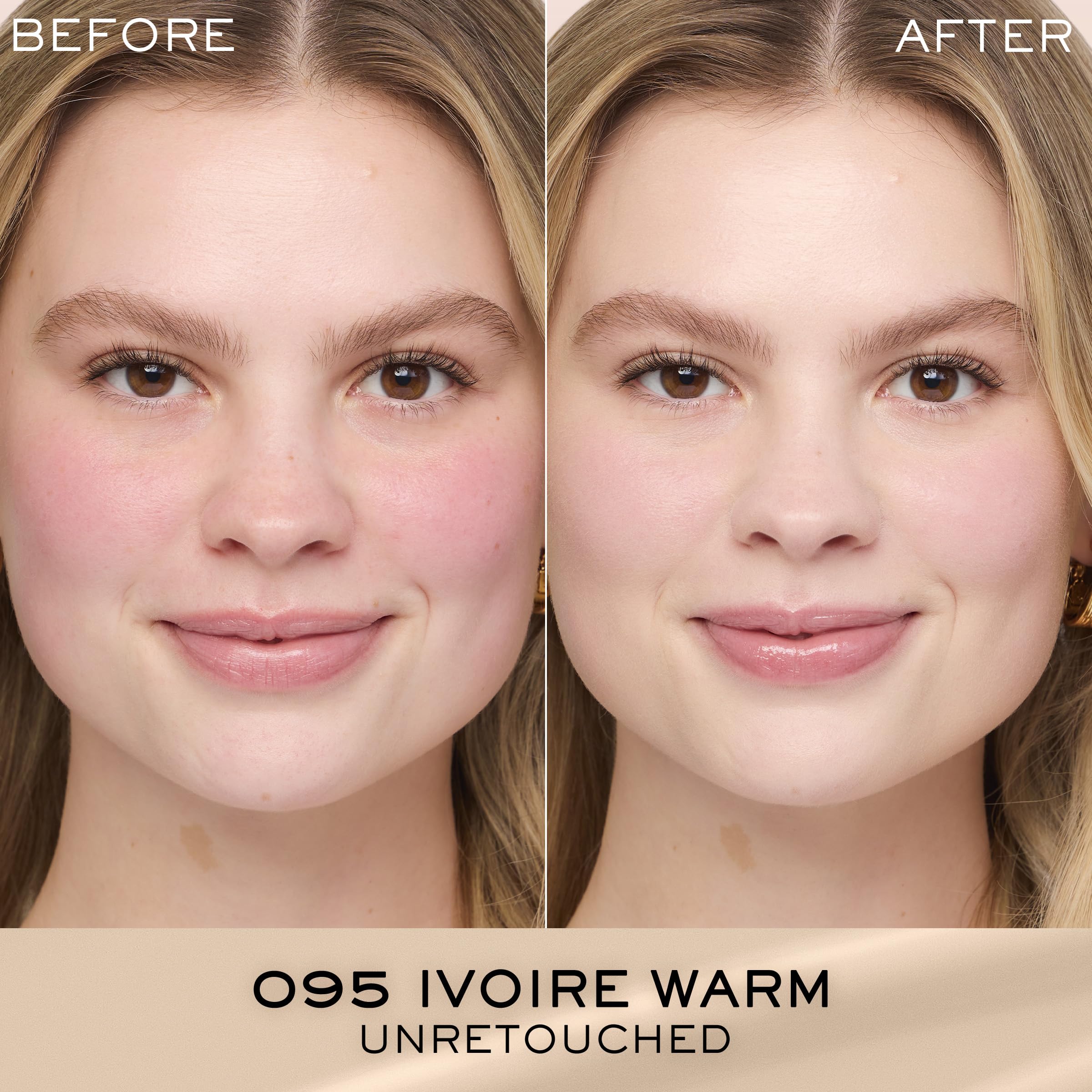 Lancôme Renergie Lift Foundation swatch shows smooth texture and even tone