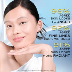Lancôme Supra Screen on skin demonstrates radiant finish and hydration.