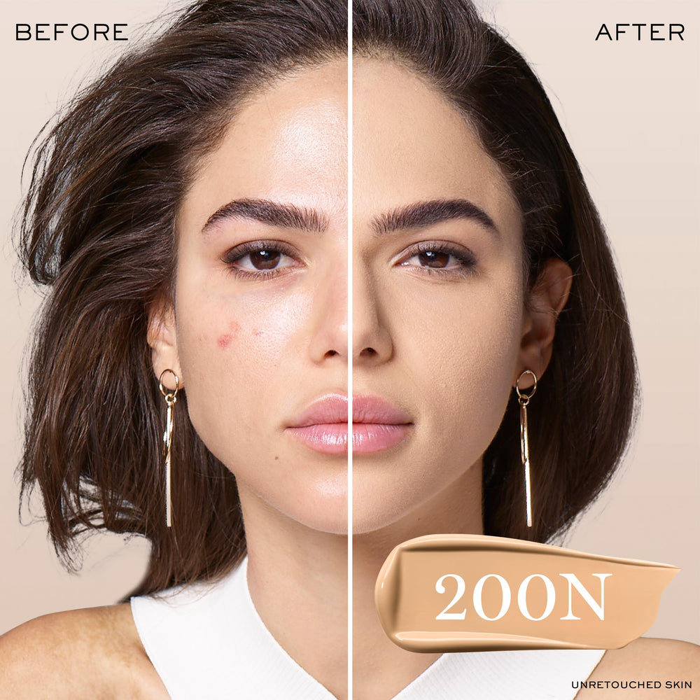 Natural matte finish close-up on skin for a breathable look.